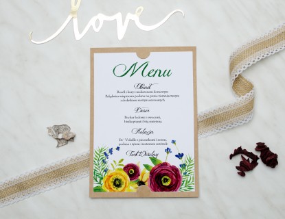 menu na wesele w stylu boho